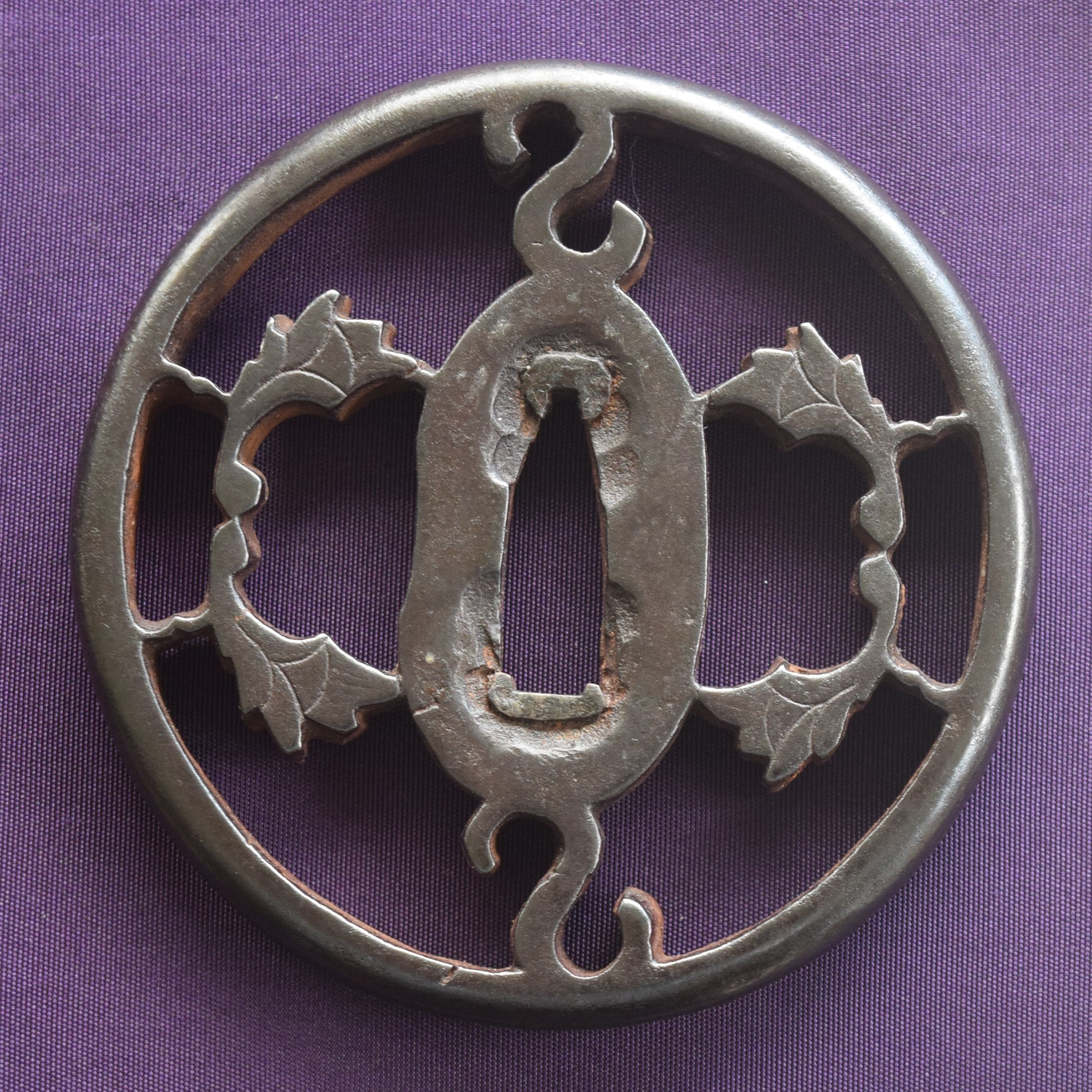 RKSB#4 Akasaka Iron Tsuba with Myoga Motif